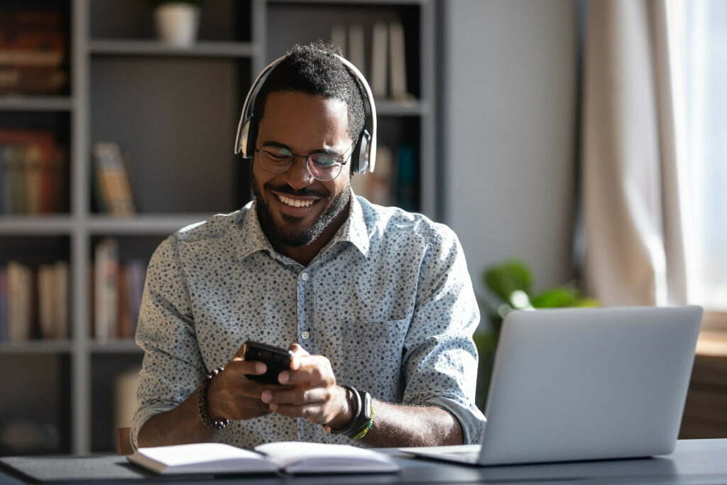 wfh software engineer distracted by phone when working remote from home